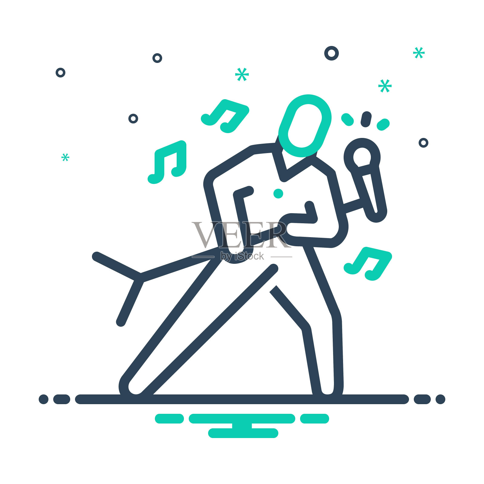 唱卡拉ok插画图片素材