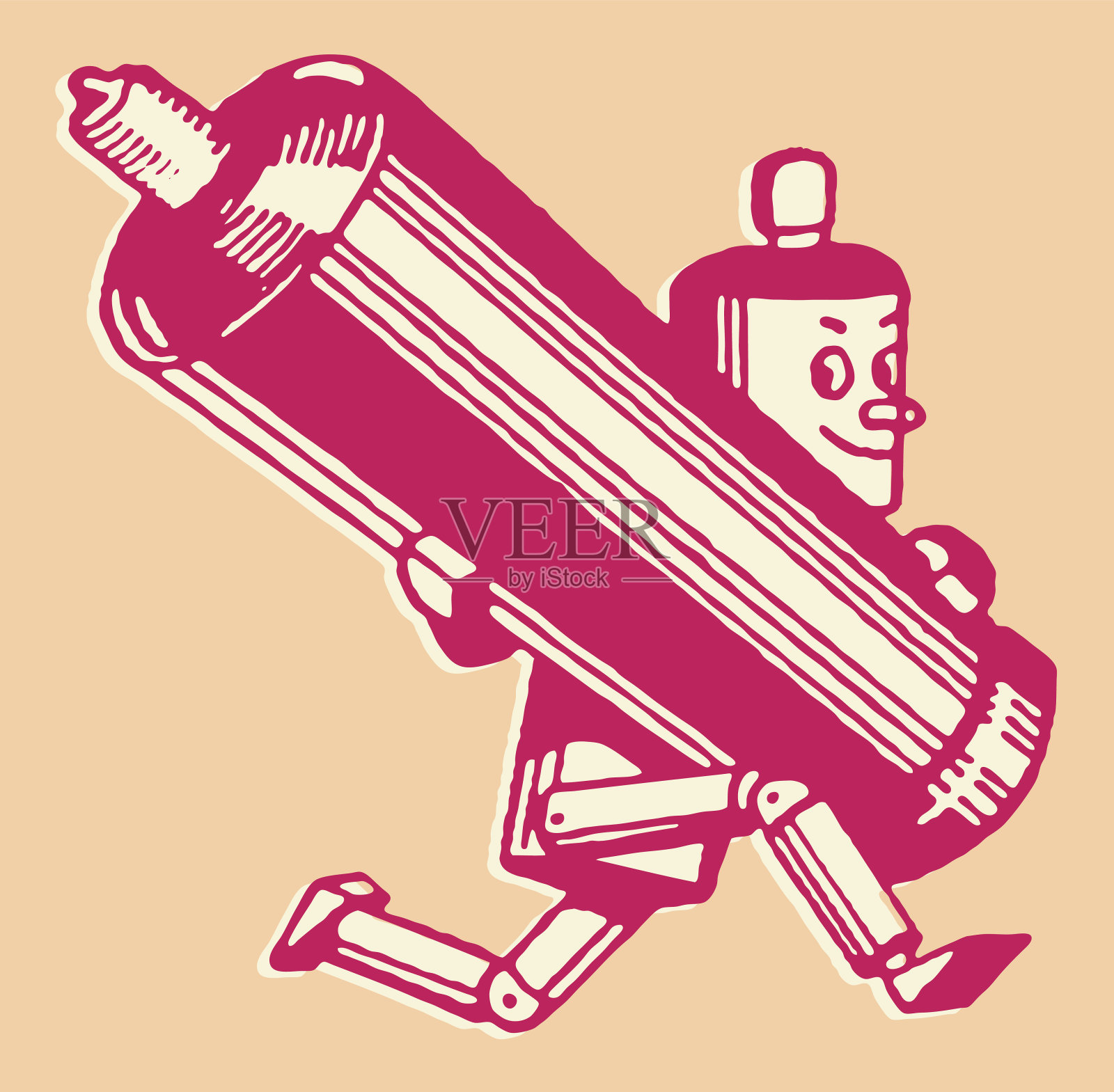 带着火花塞跑的机器人设计元素图片