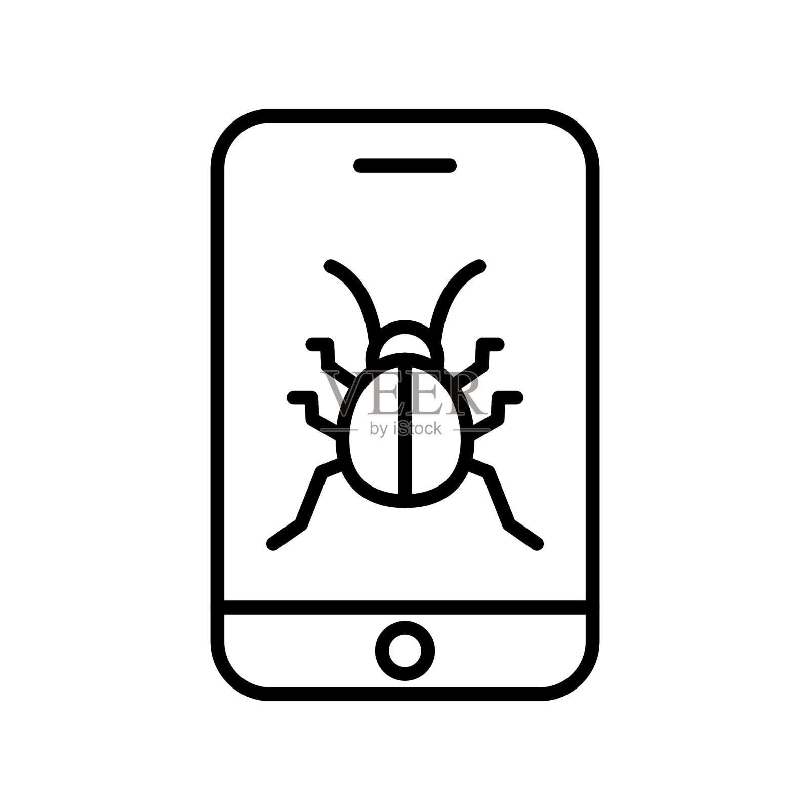 手机病毒图标插画图片素材