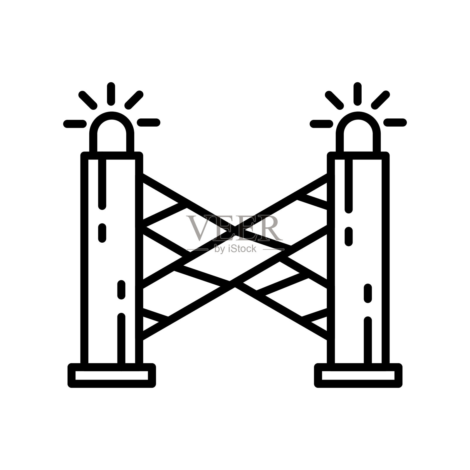 警戒线图标插画图片素材