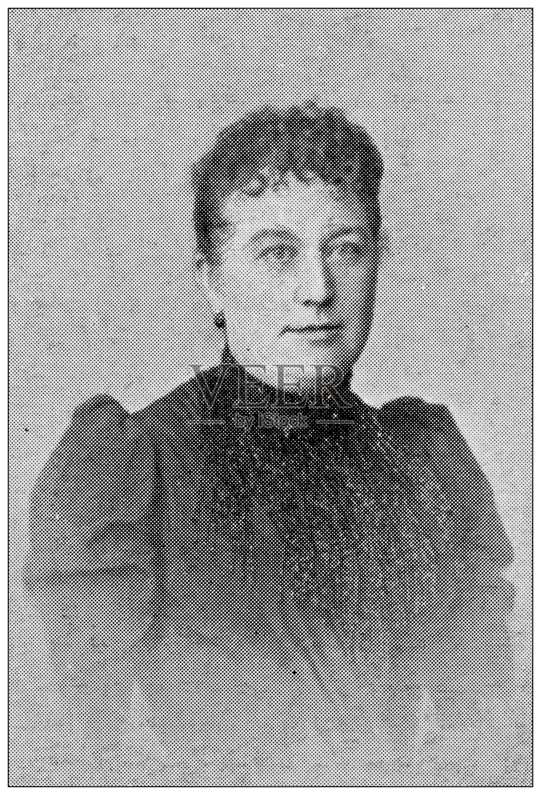 古董图片:巴扎尔德拉Charité火灾在巴黎，1897年的受害者:Chouipe夫人插画图片素材