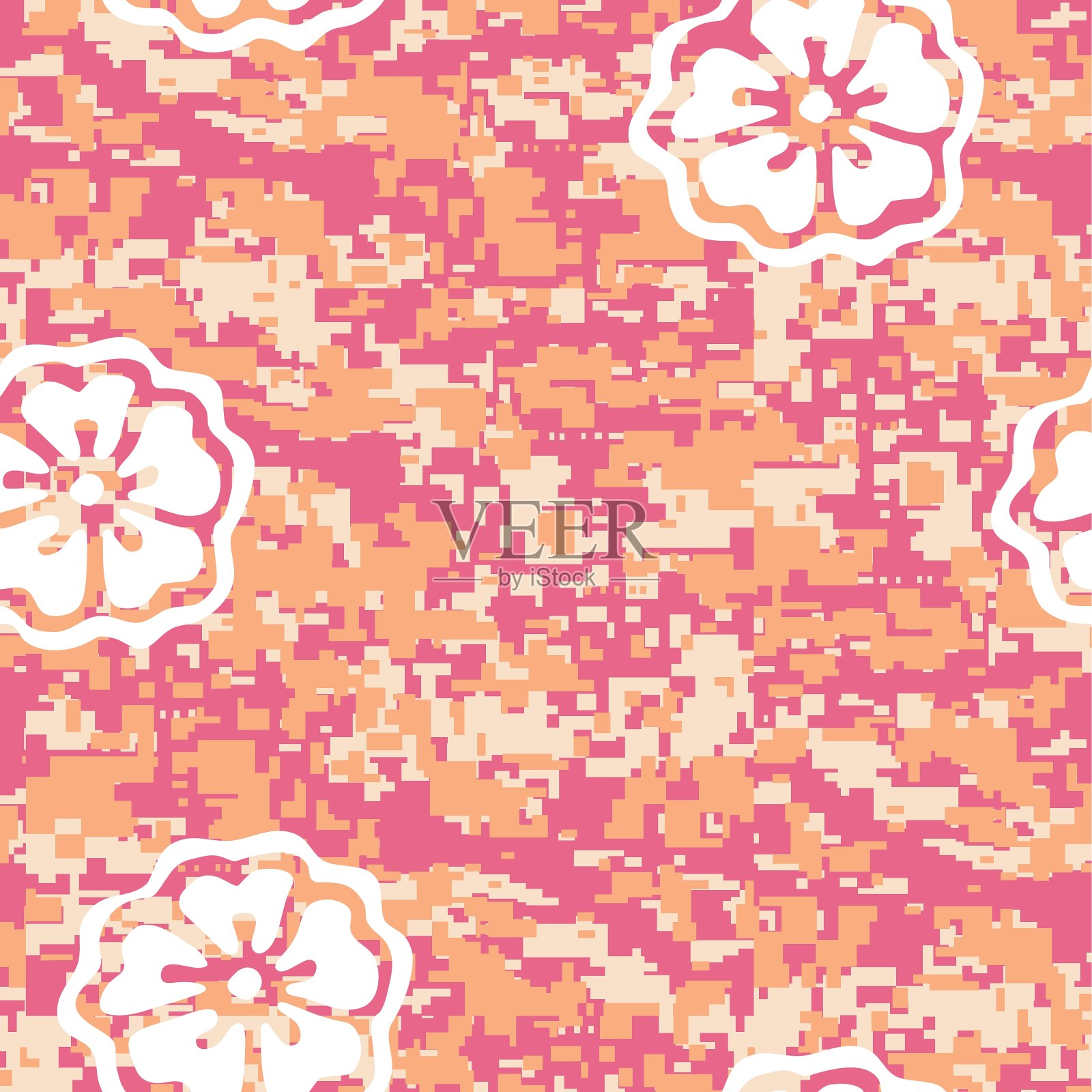 樱花珊瑚伪装插画图片素材