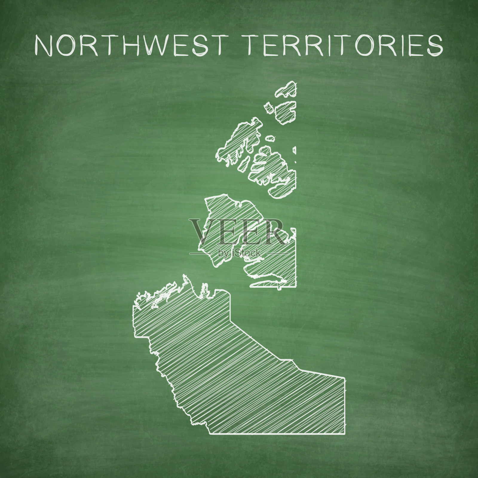 西北地区地图画在黑板上-黑板插画图片素材