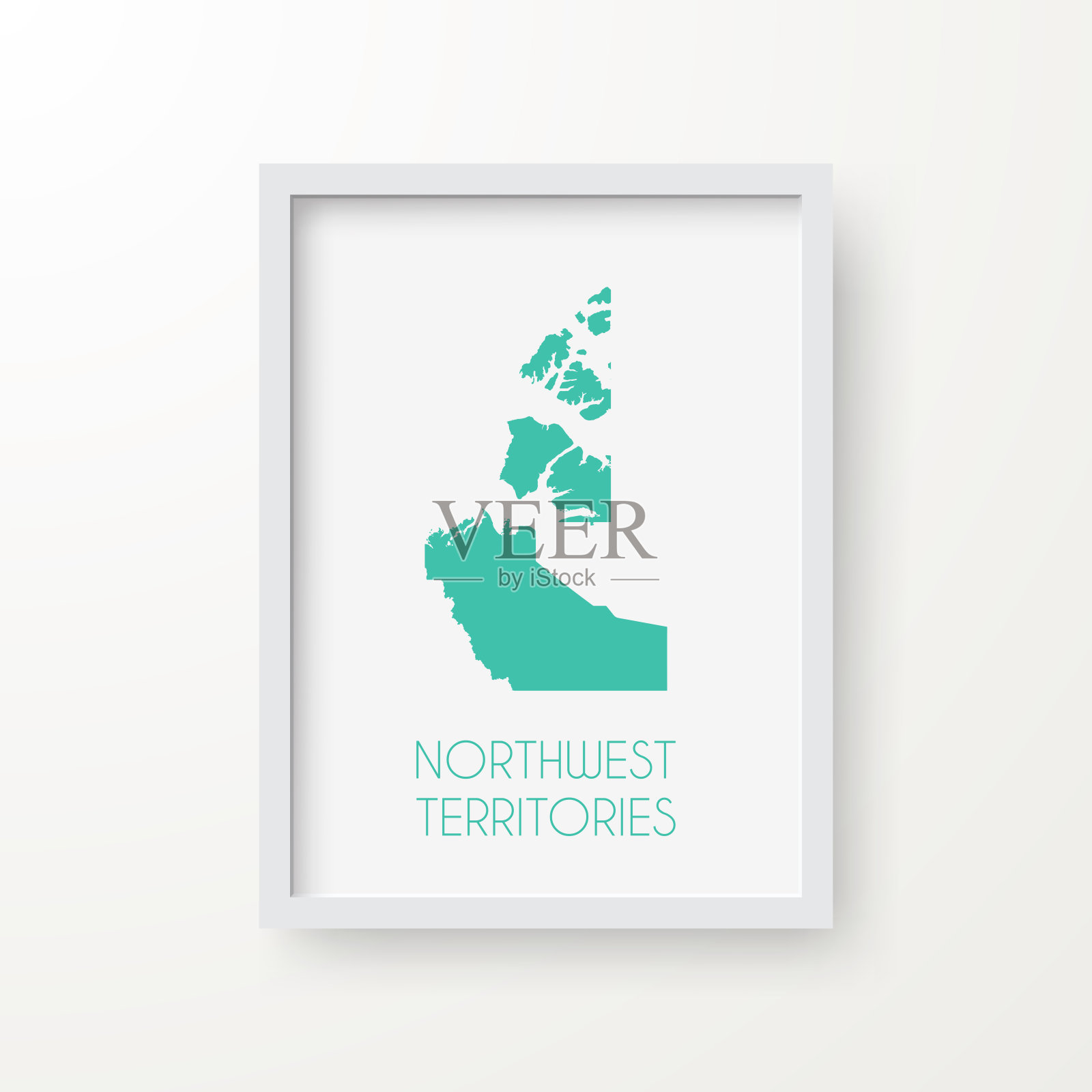 西北地区地图在一个框架上的白色背景插画图片素材