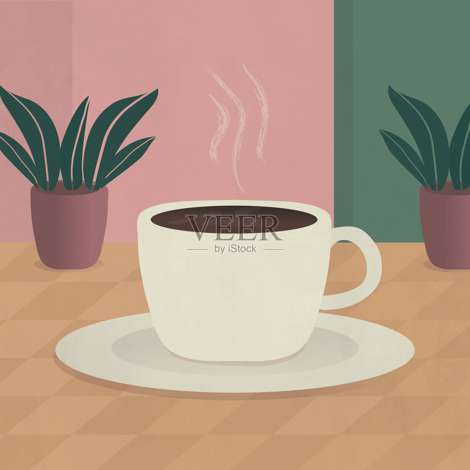 一杯咖啡插图插画图片素材