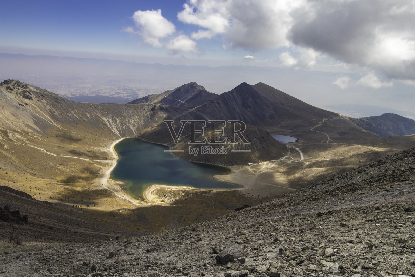 墨西哥内华达德托卢卡火山口和火山泻湖的全景照片照片摄影图片