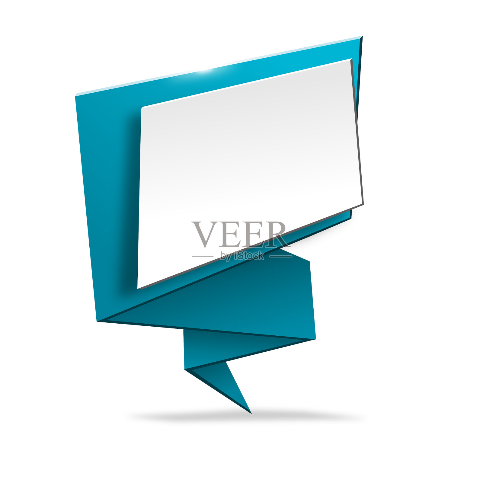 蓝色折纸横幅白色空间图标素材