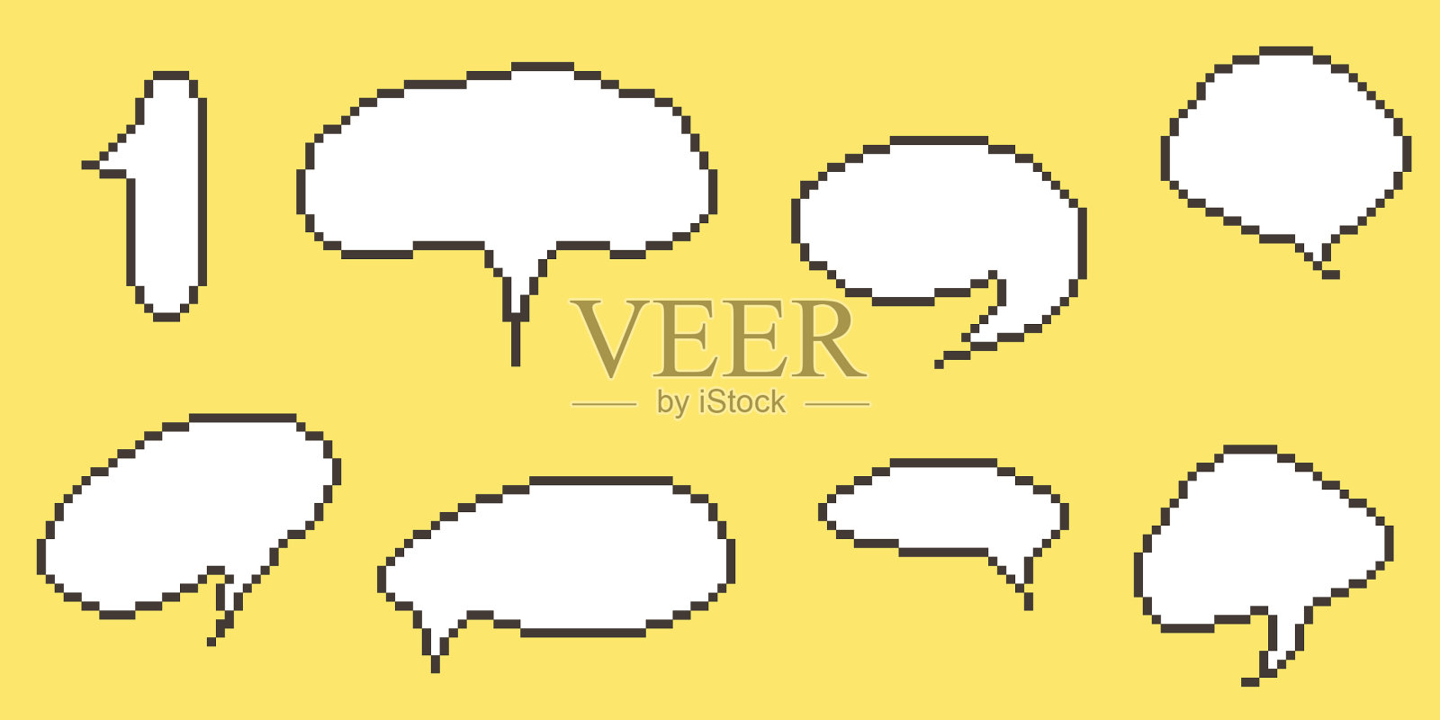 像素语音气泡收集图表对话插画图片素材