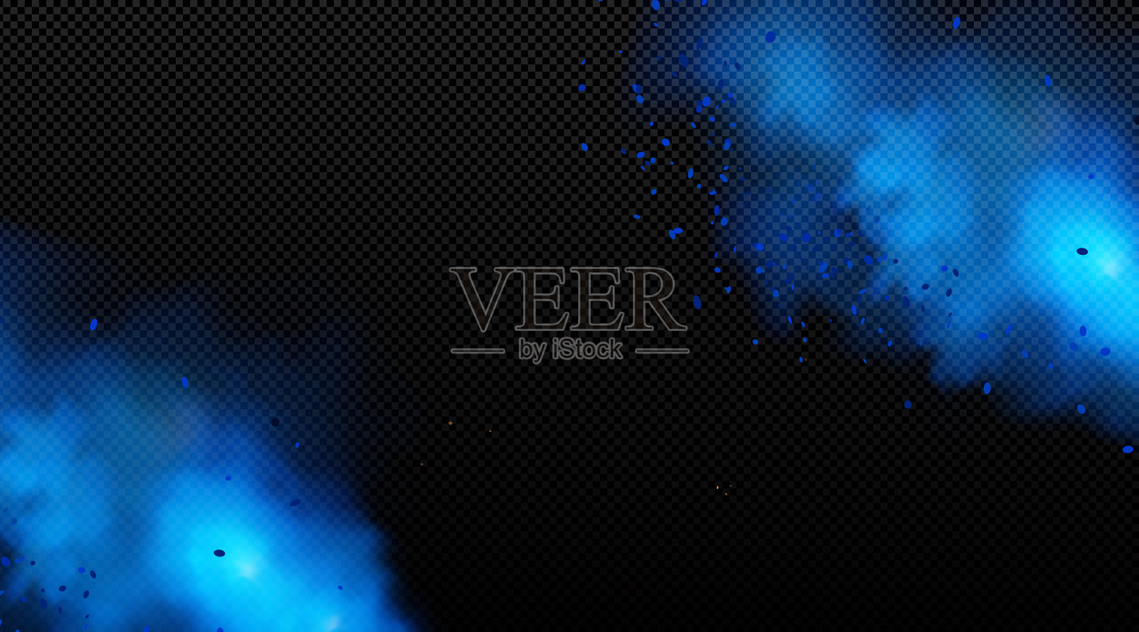 现实的一套蓝色粉末云插画图片素材