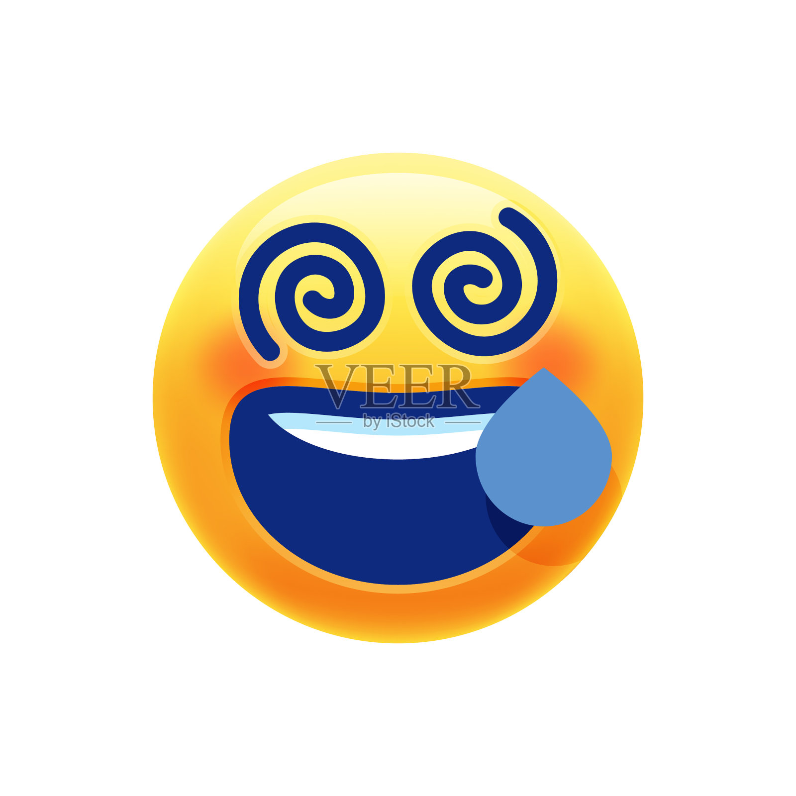 螺旋眼睛的表情符号插画图片素材