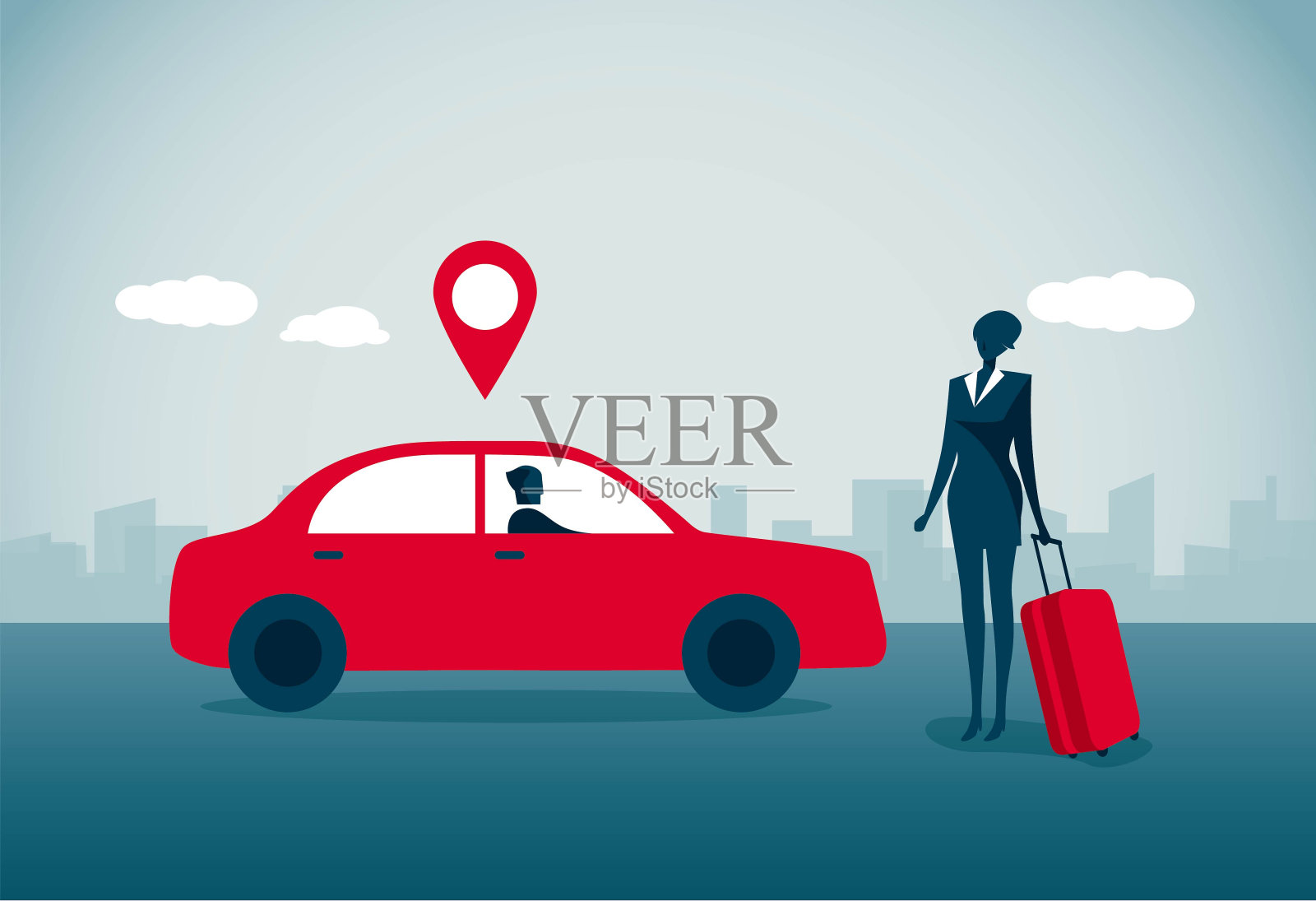 准备旅行的女人插画图片素材