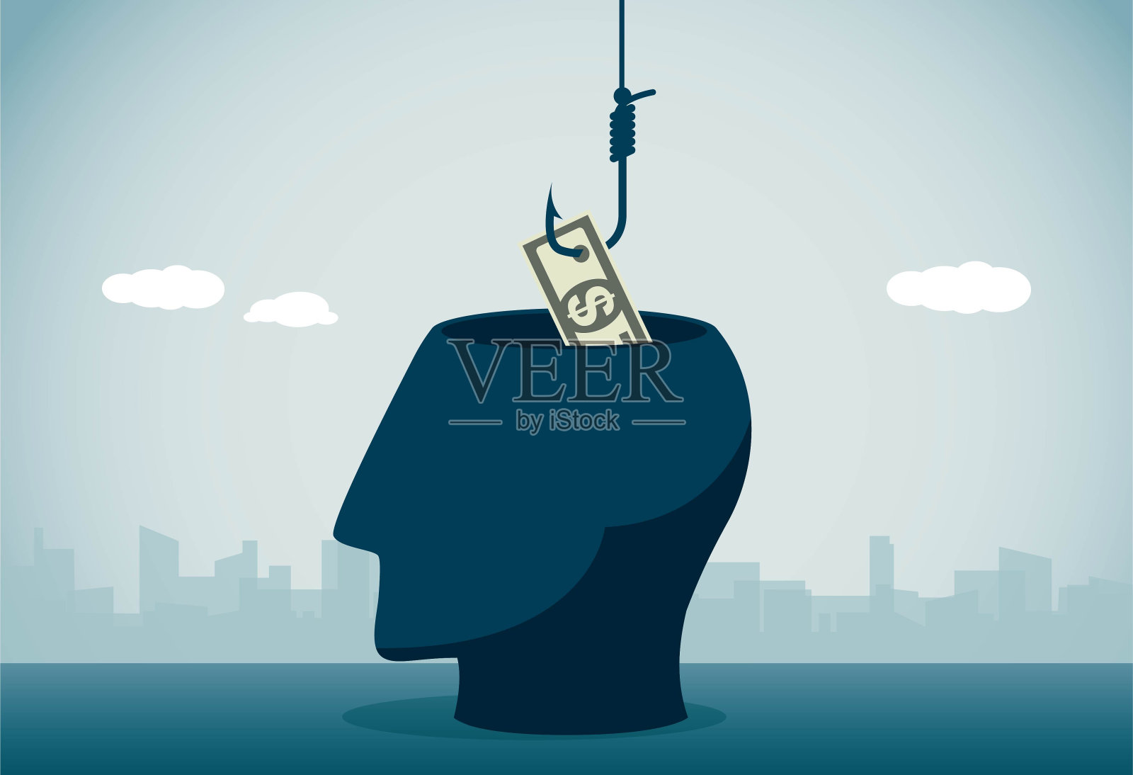 钱诱饵插画图片素材