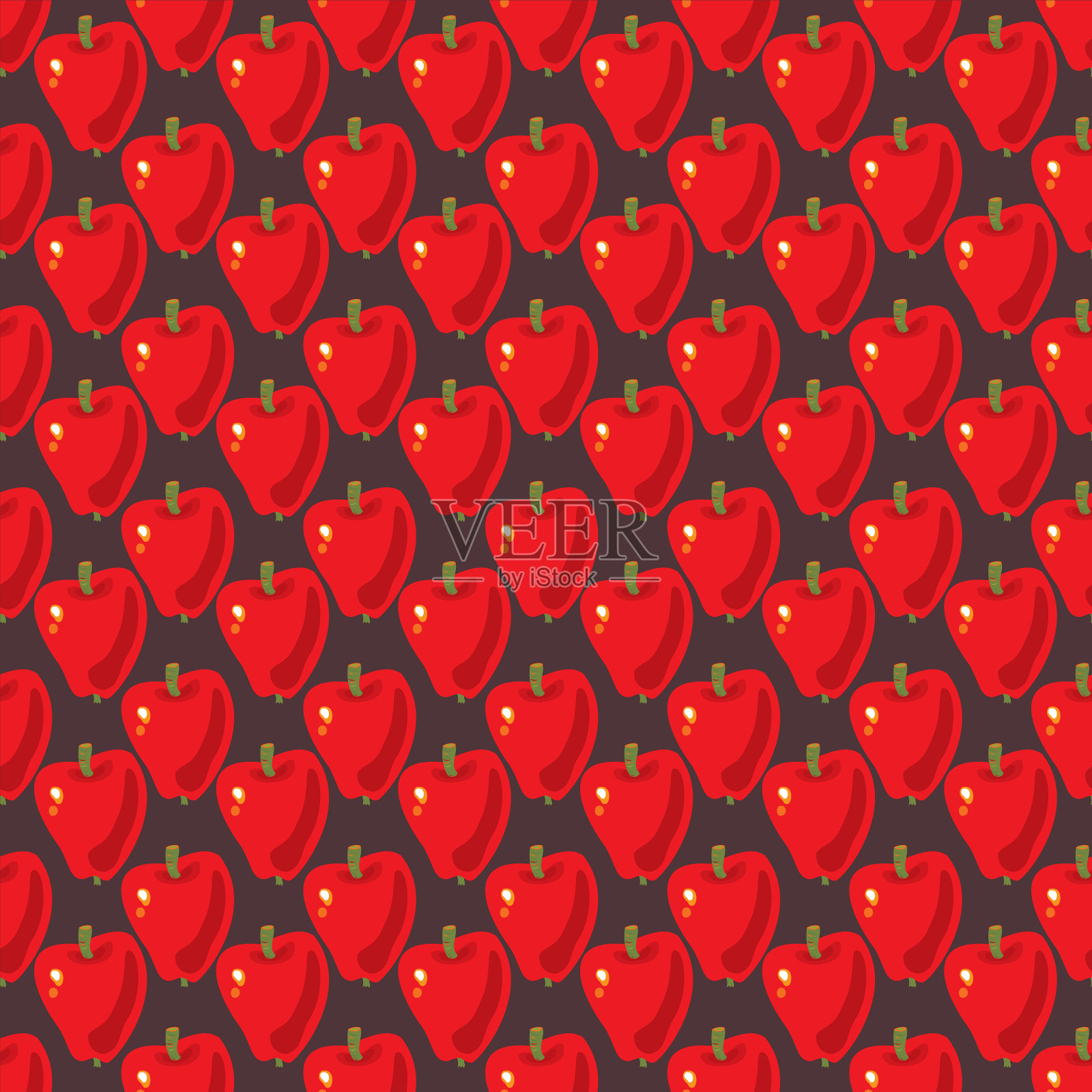 红苹果无缝图案插画图片素材