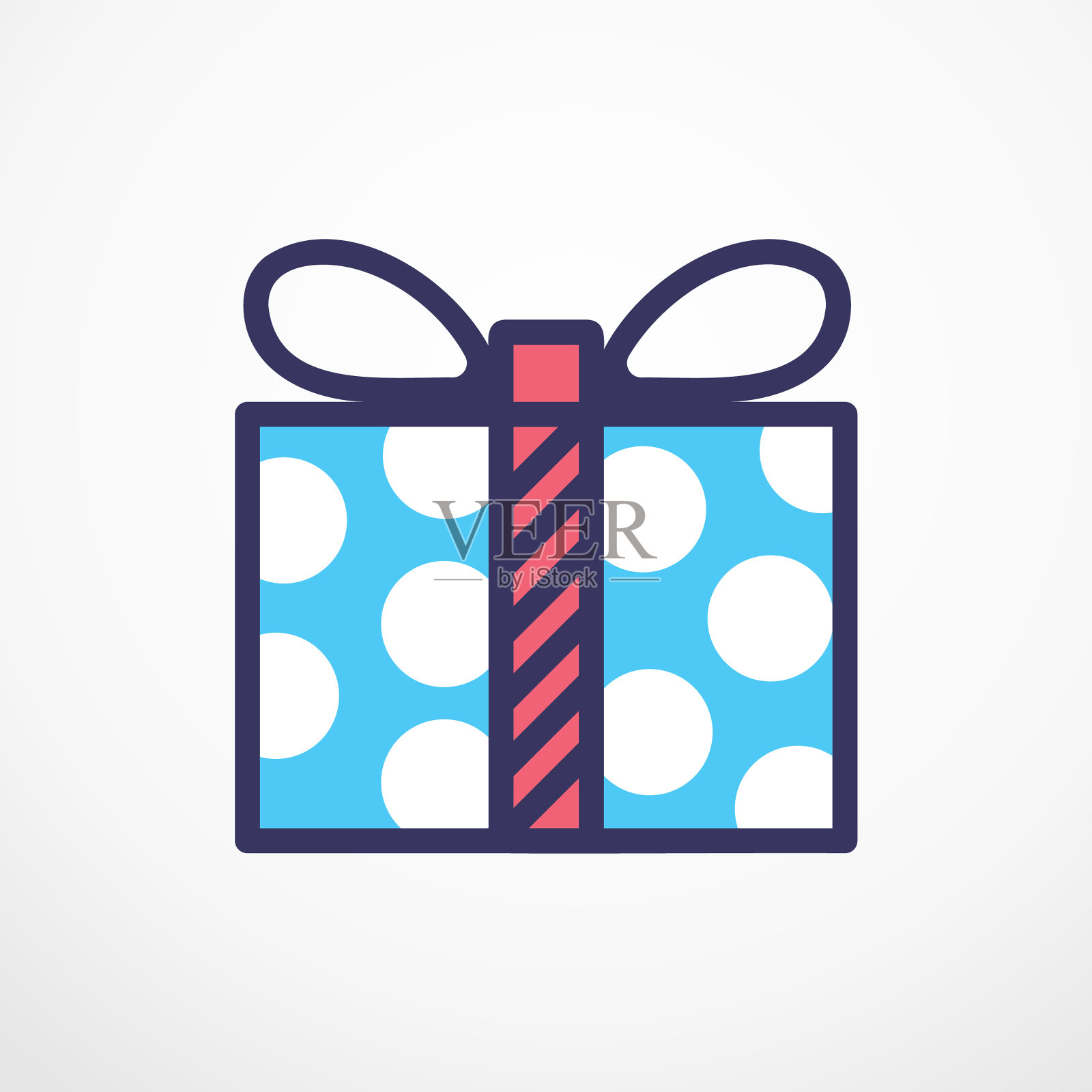 圣诞礼品盒平线插画图片素材