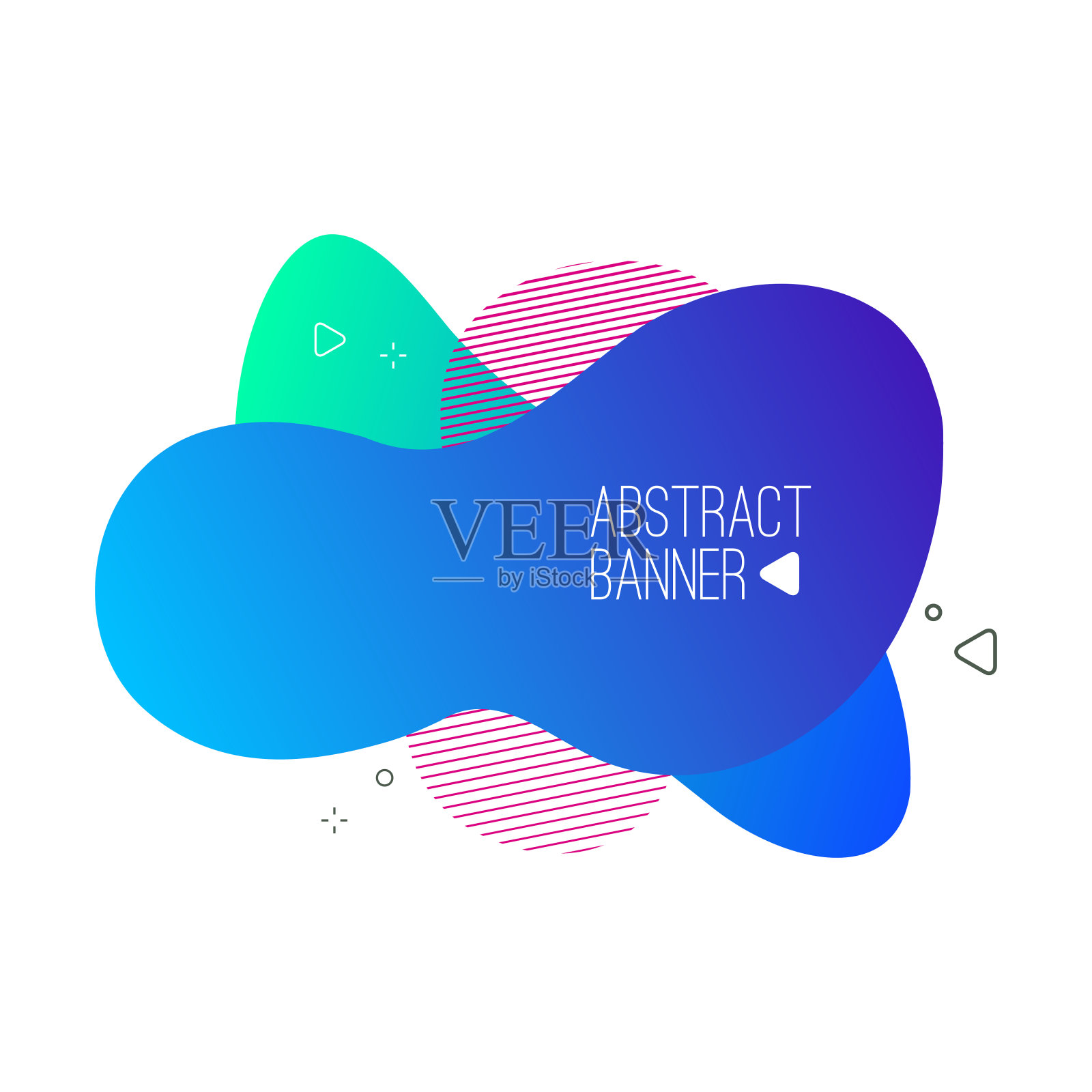 独特的抽象图形元素。带有渐变形状的生态横幅。设计模板的演示或传单。抽象构成绿色动态构成。最小网格背景。现代风格的向量。股票插图插画图片素材