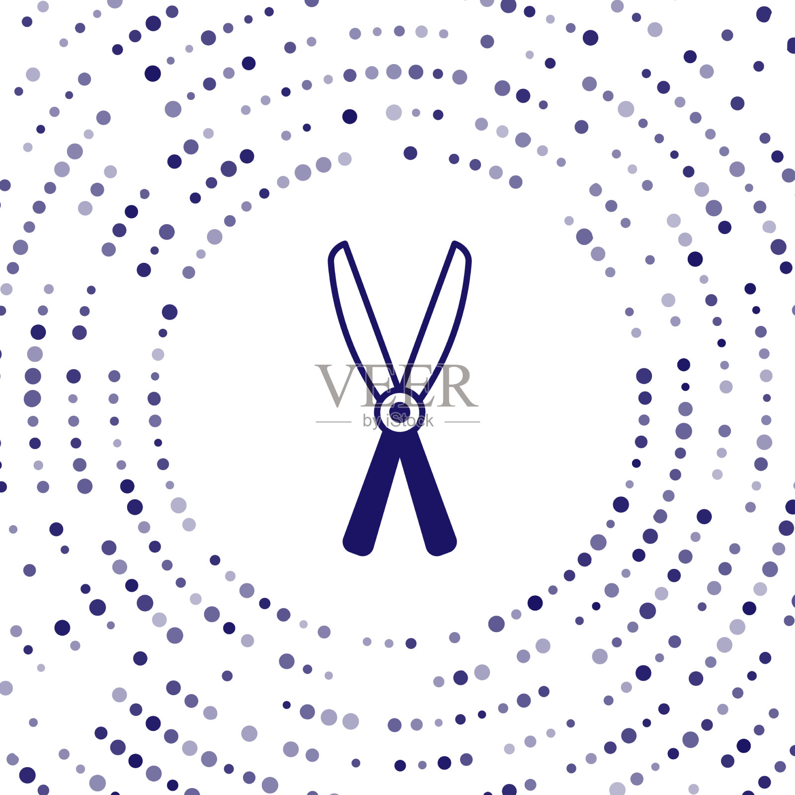 蓝色园艺手工剪刀修剪图标插画图片素材