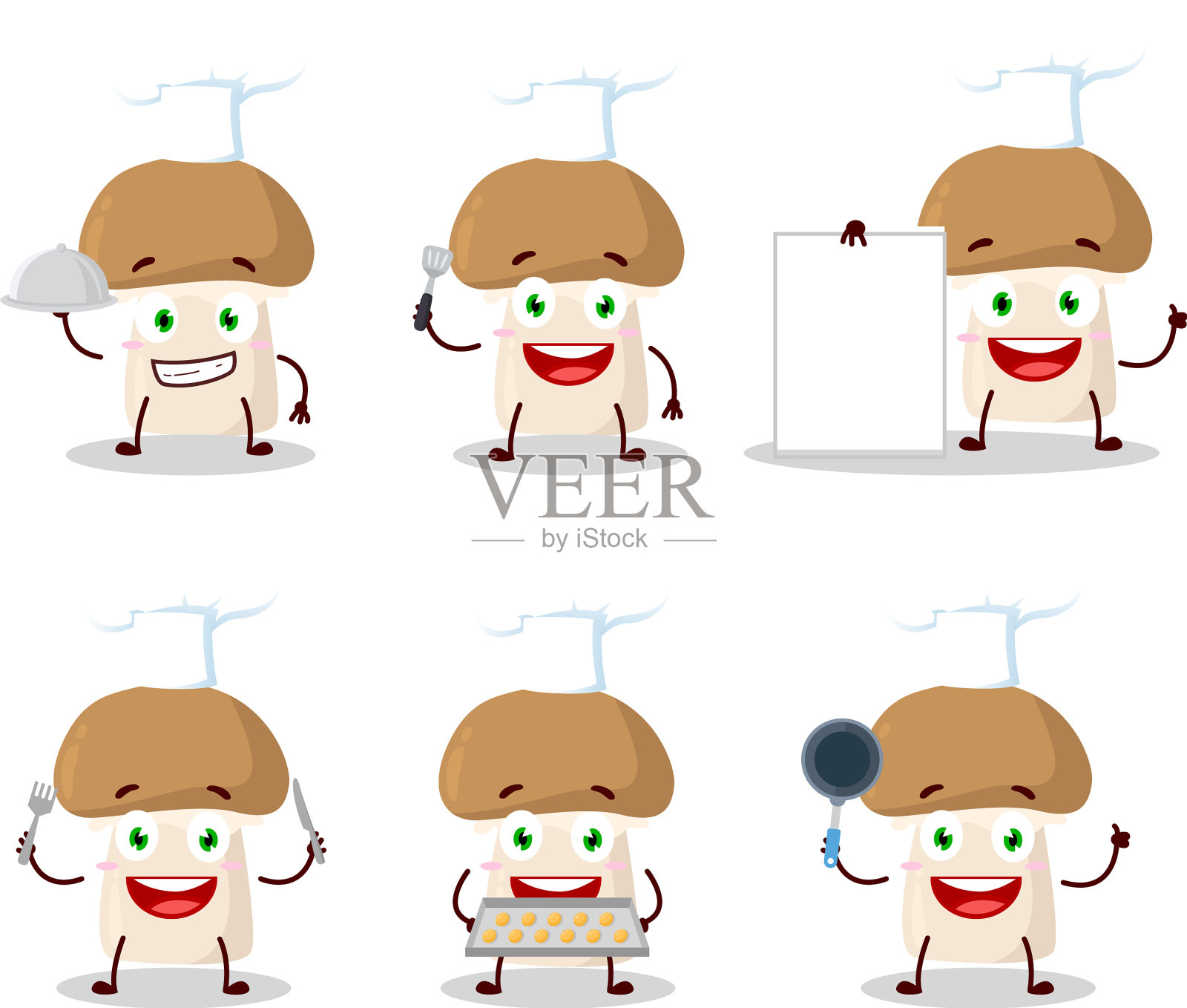 卡通人物香槟酒与各种厨师插画图片素材