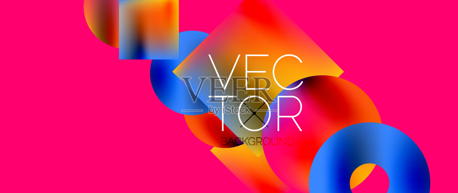 正方形和圆形设计流体色彩渐变插画图片素材