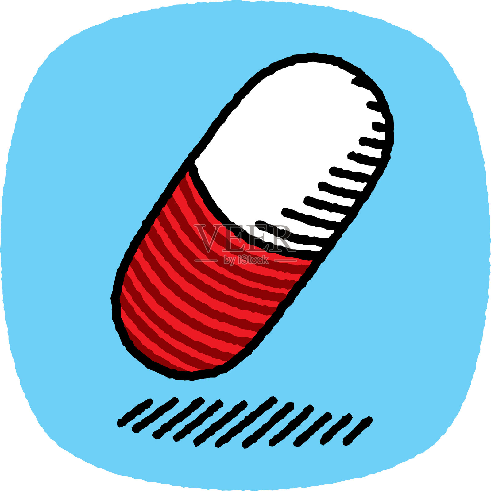 药丸涂鸦7插画图片素材