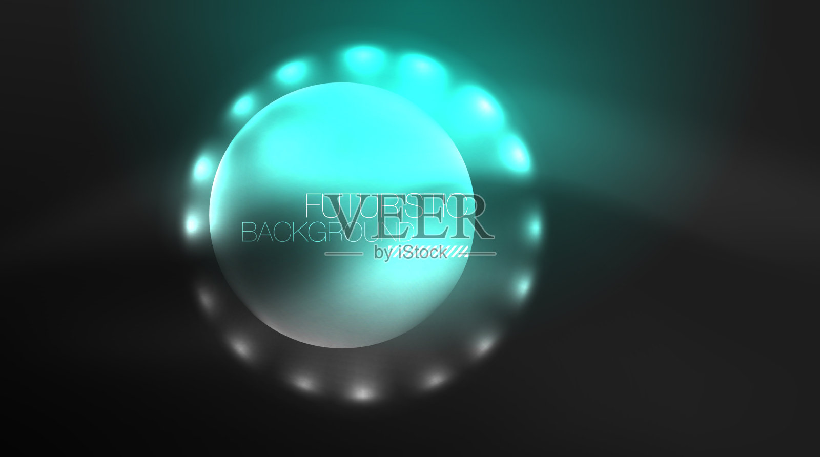 圆与明亮的霓虹灯闪闪发光的效果插画图片素材