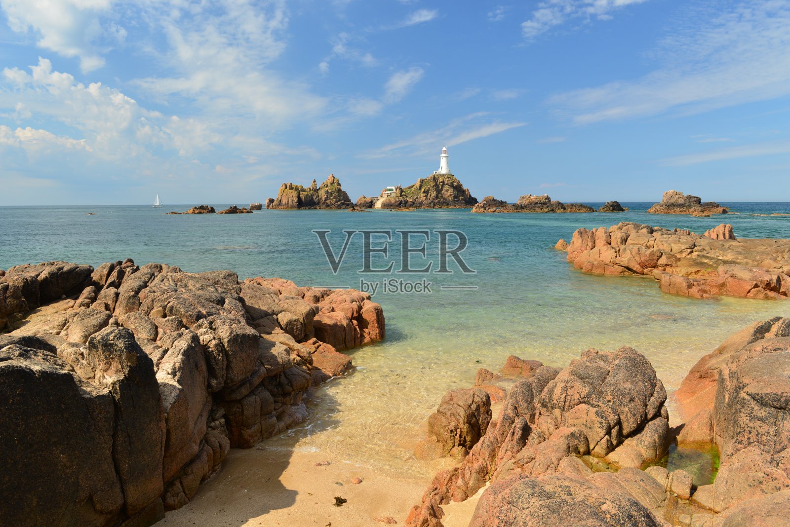 La Corbiere灯塔，泽西岛，英国照片摄影图片