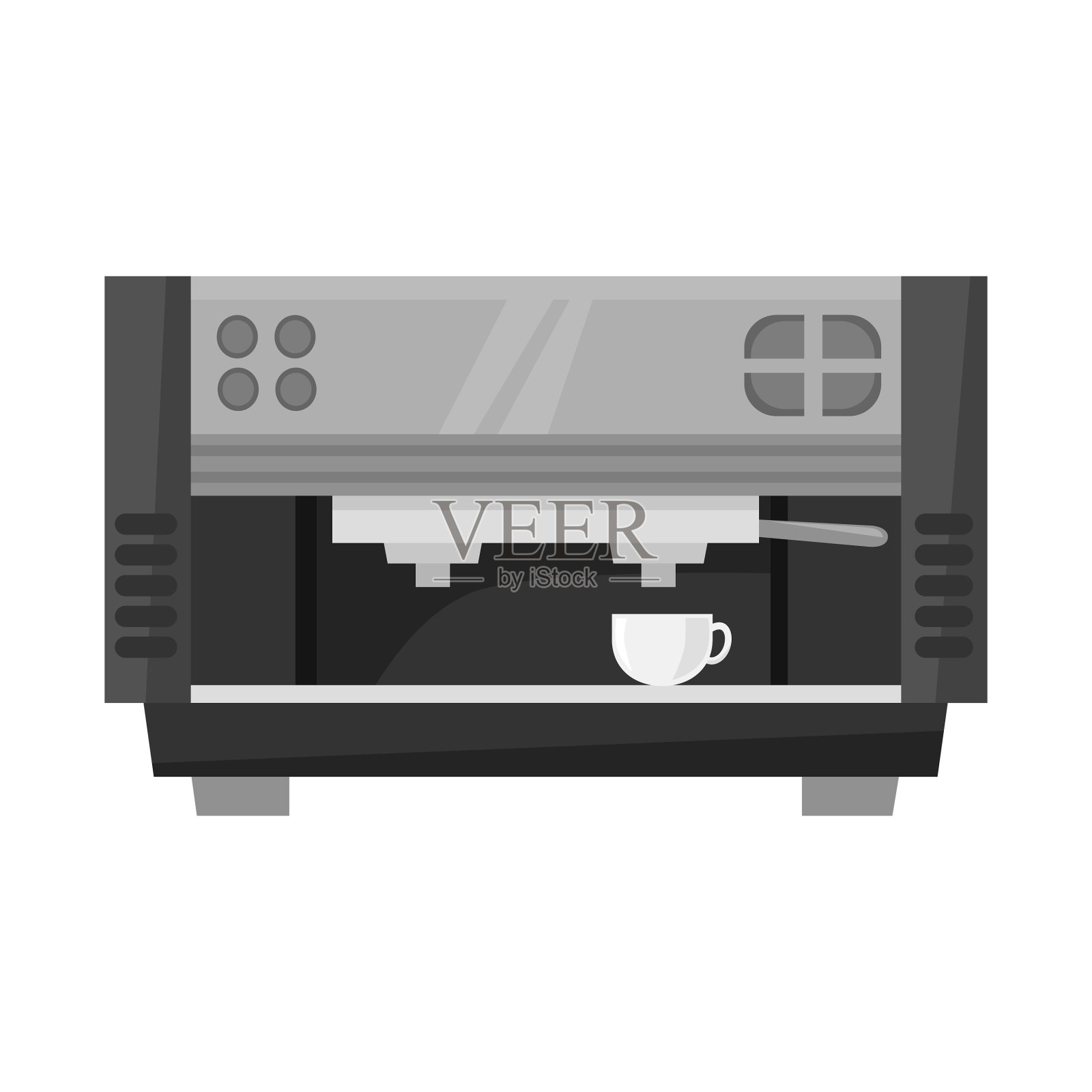 咖啡和电器标牌网的隔离对象插画图片素材