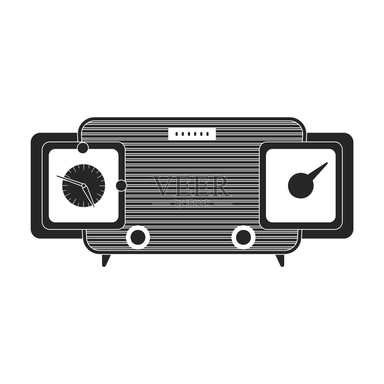 无线电图标黑色图标孤立插画图片素材