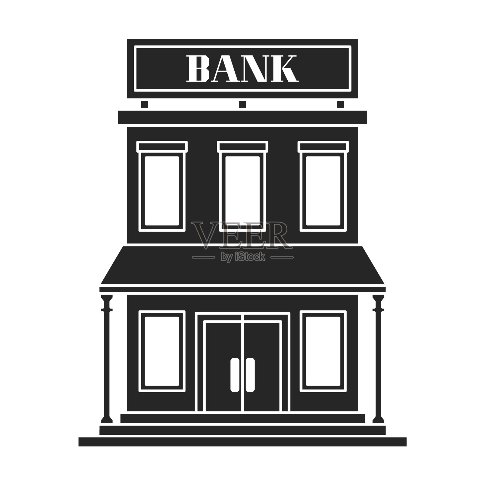 银行西部的标志黑色的标志插画图片素材