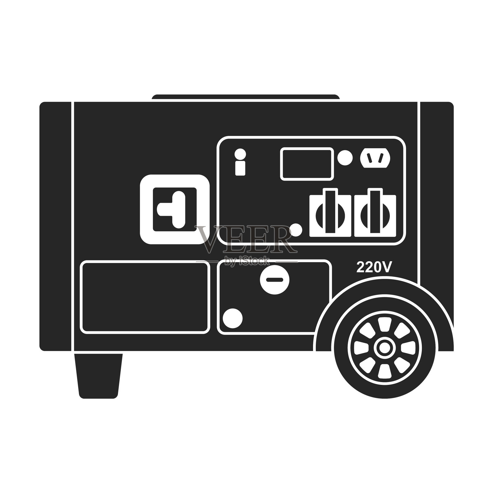 发电机图标黑色图标隔离插画图片素材