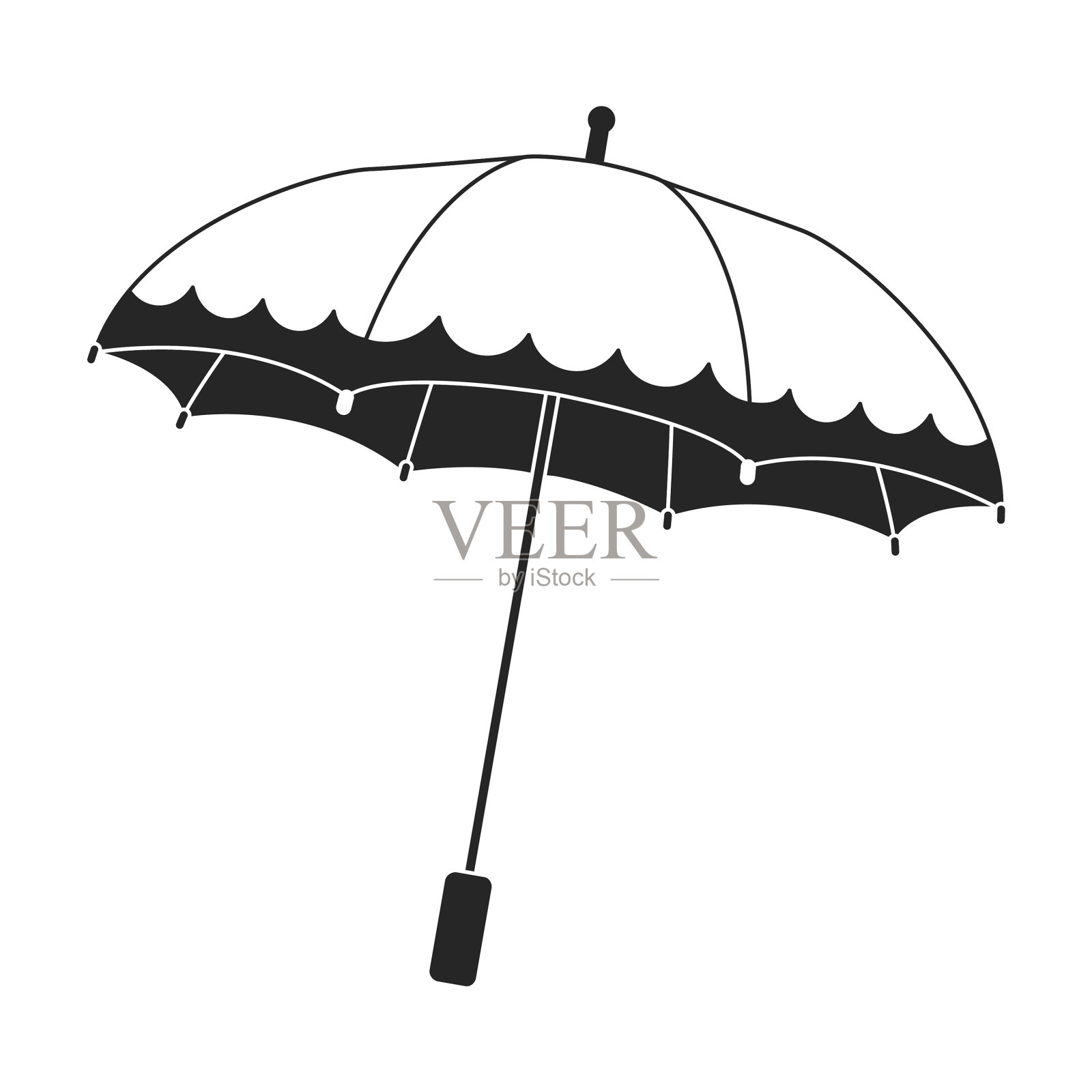 伞雨黑色图标插画图片素材