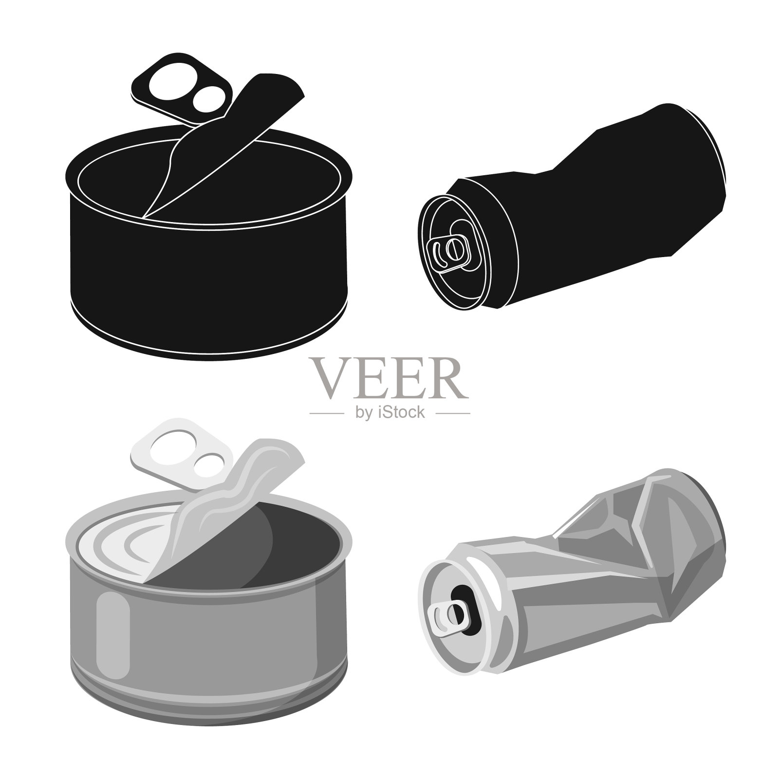 设计垃圾和垃圾标识集图标素材