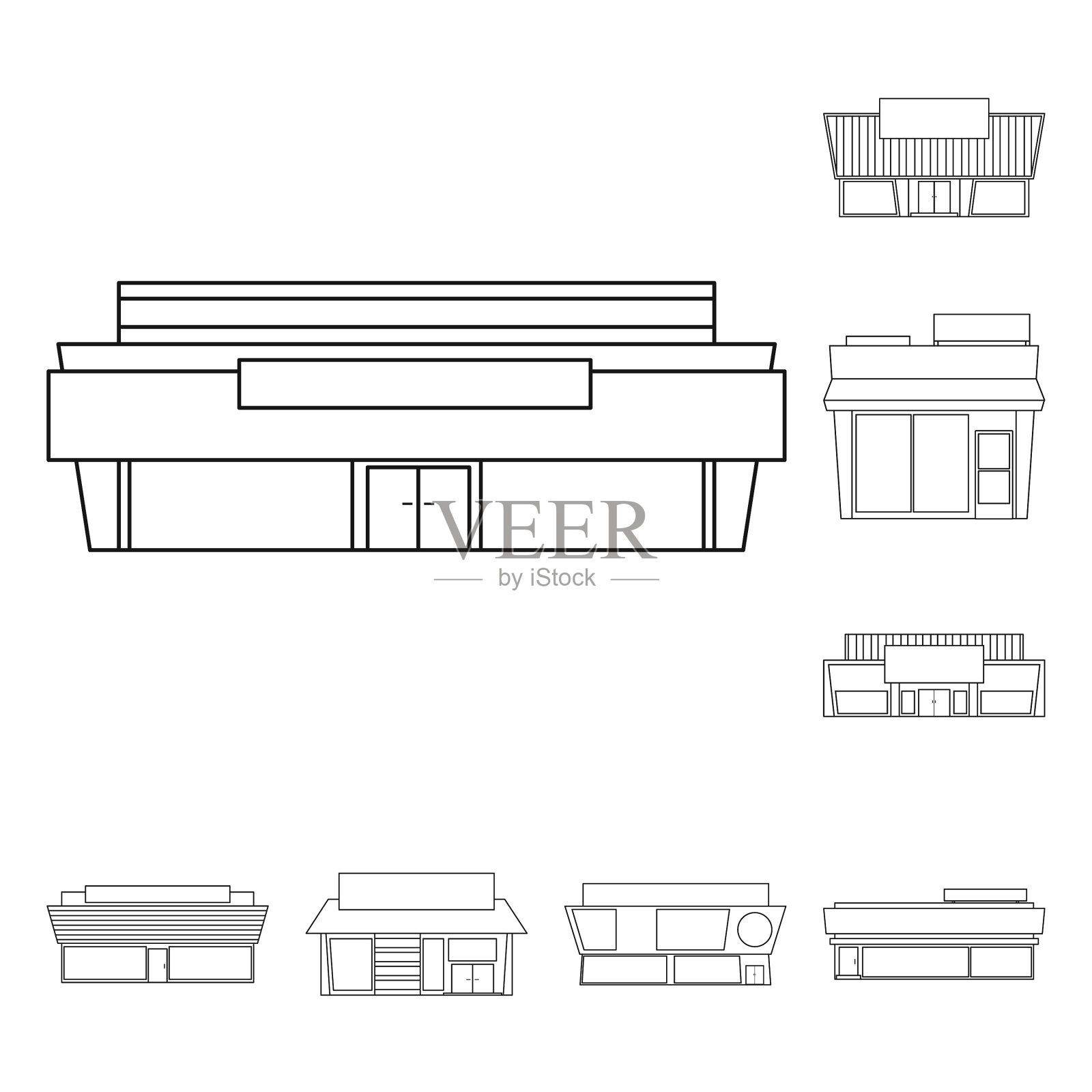 设计商店和市场的标志集图标素材