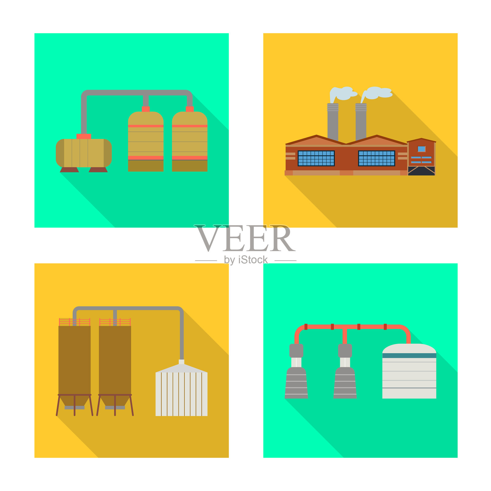 设计工厂及工业标识集图标素材