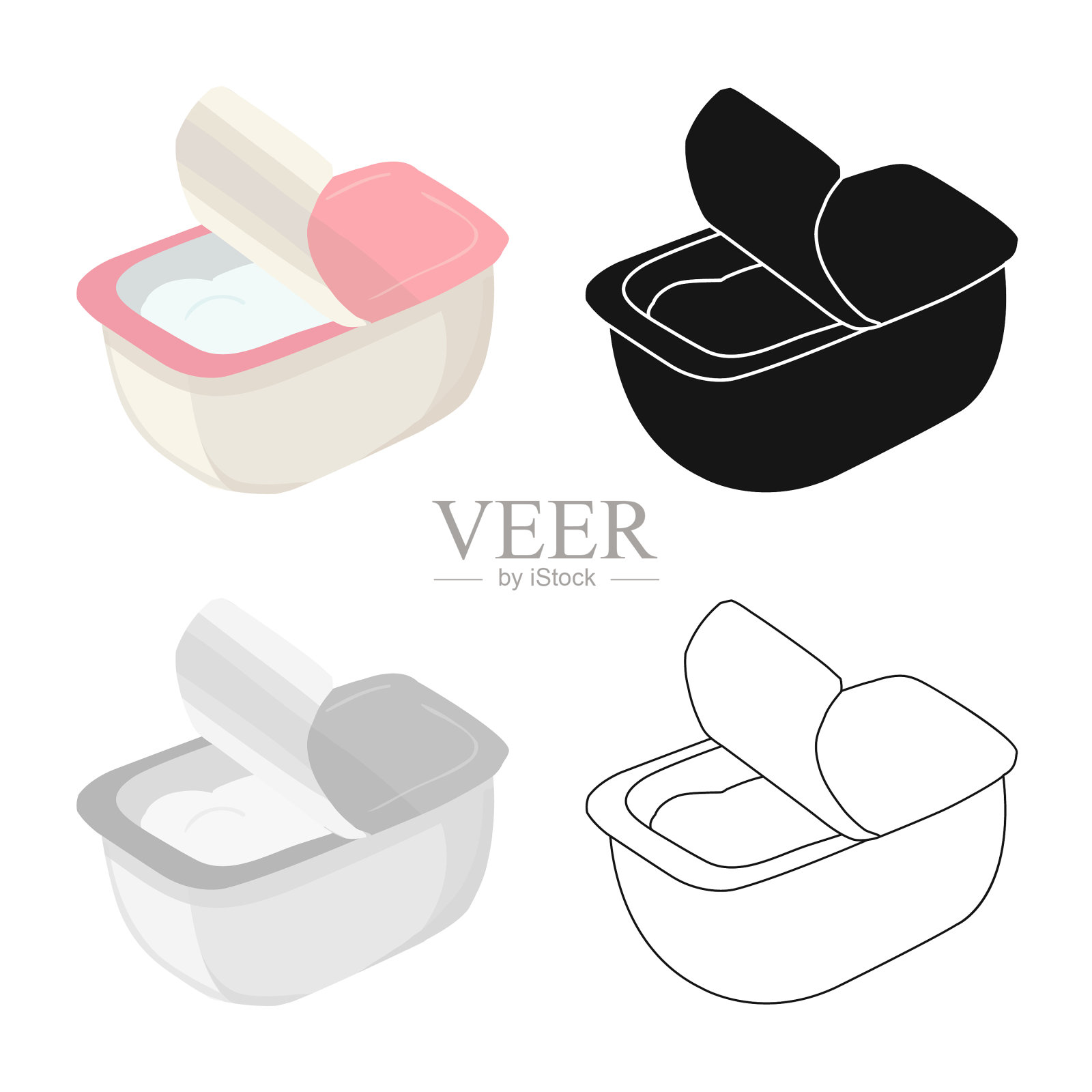 分离对象容器和开菲尔符号插画图片素材