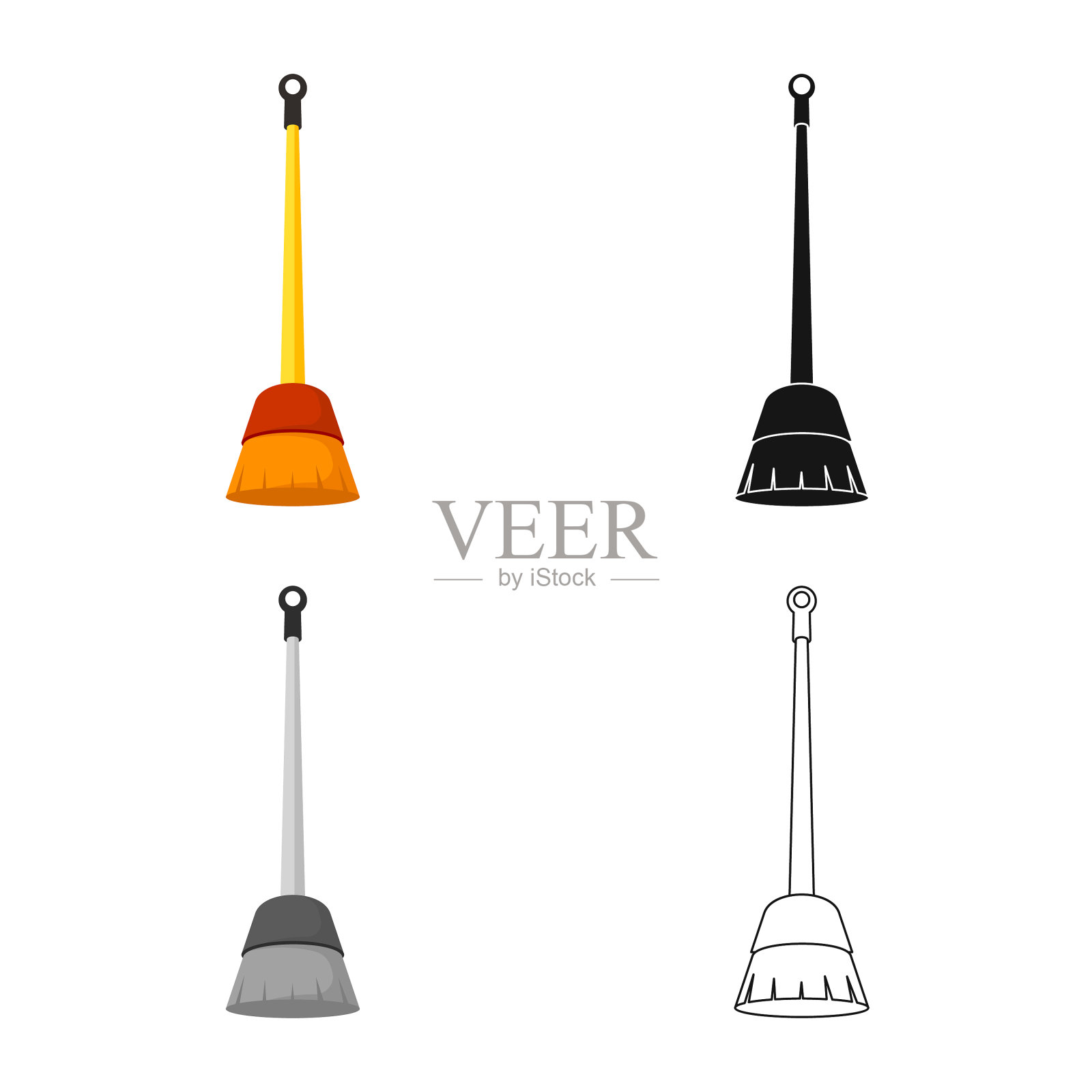 设计扫帚和清洁标志插画图片素材