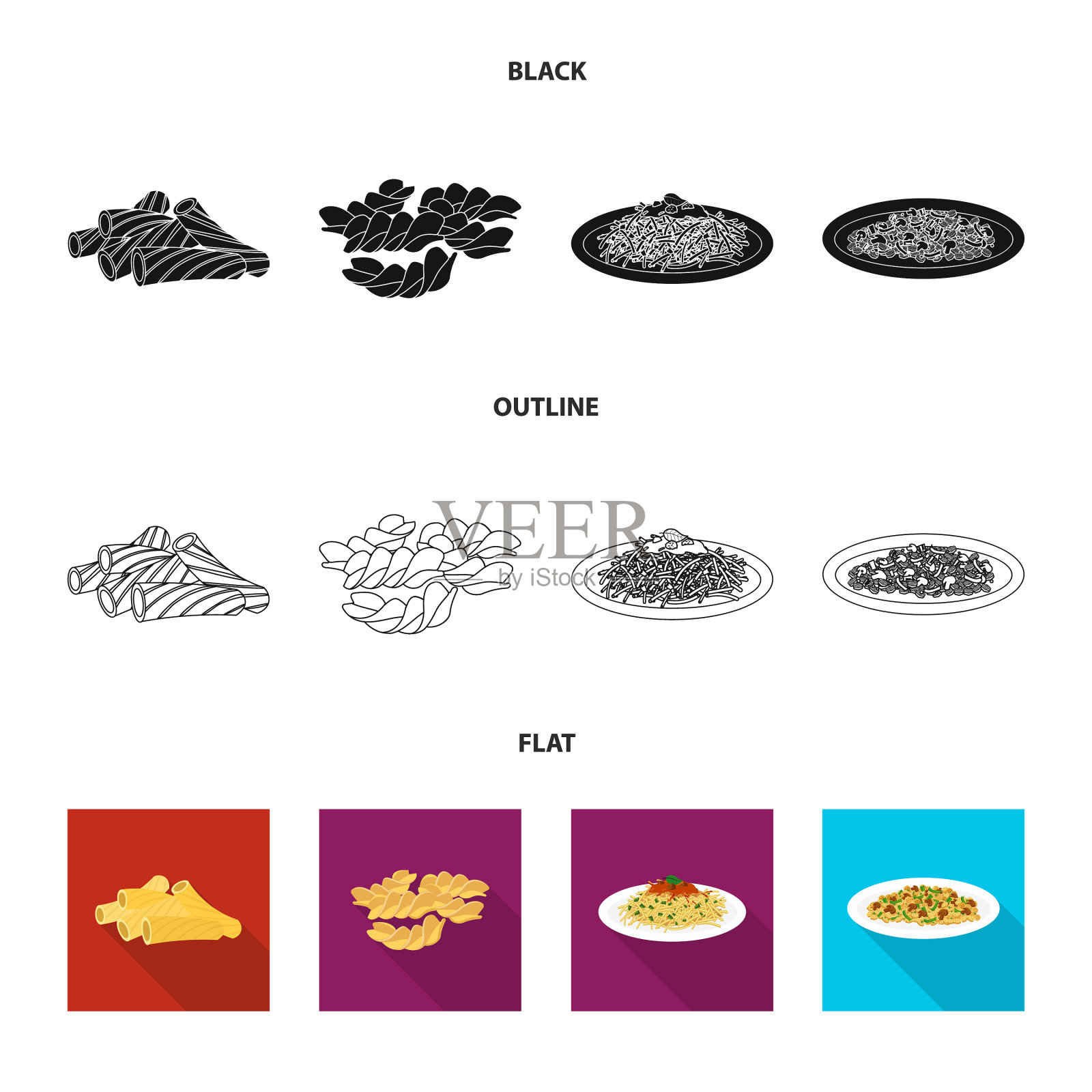 意大利面和碳水化合物插画图片素材