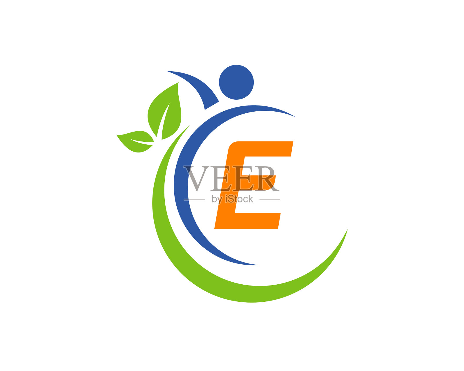 人类健康标志上的字母e健康字母e插画图片素材