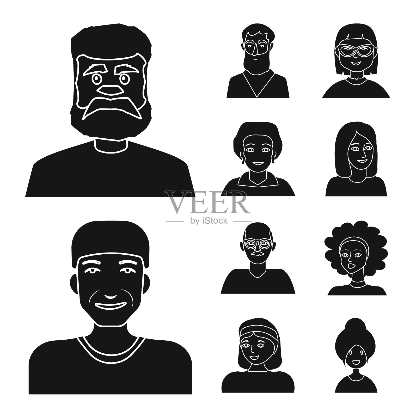 孤立对象理发和国籍标志插画图片素材