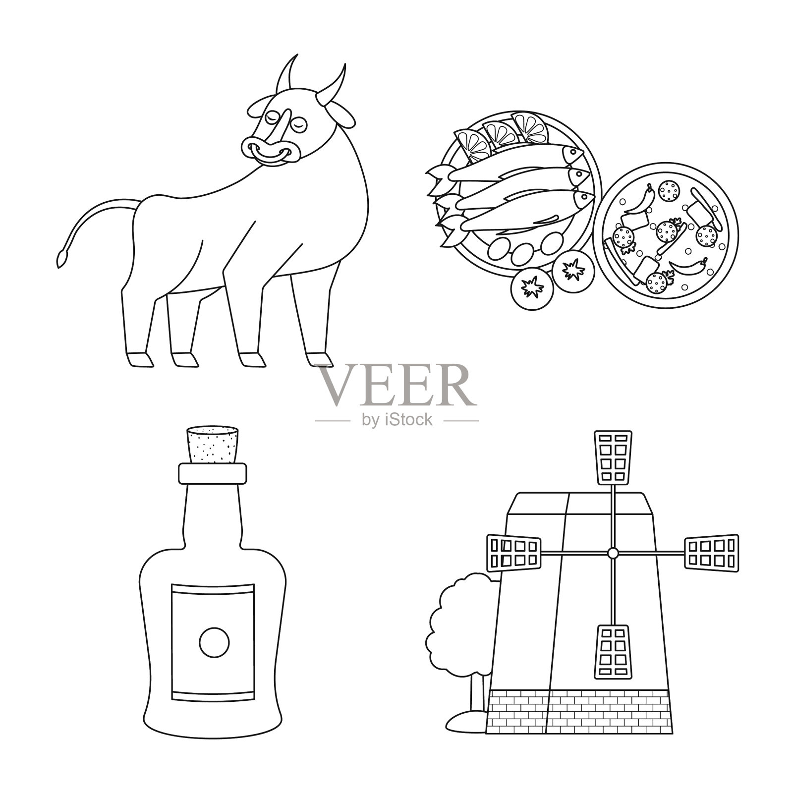 旅游地标符号插画图片素材