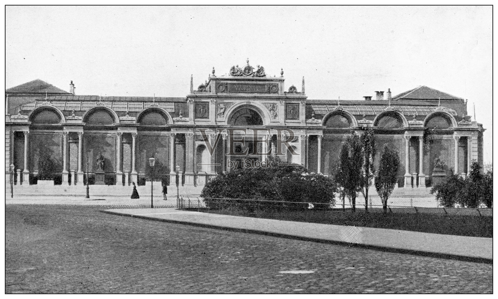 古老的丹麦旅行照片:新雕齿兽插画图片素材