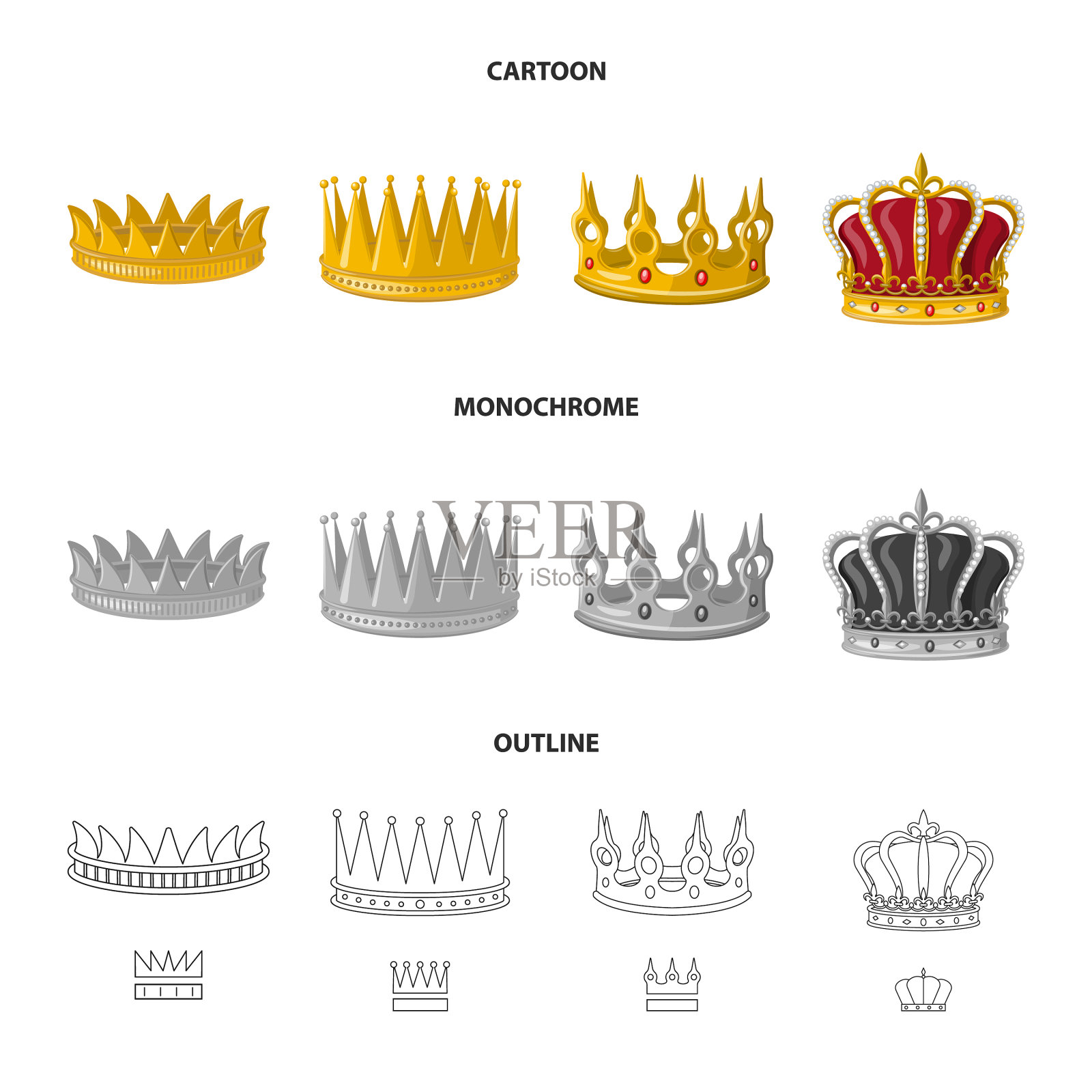 孤立的对象中世纪和贵族的象征插画图片素材