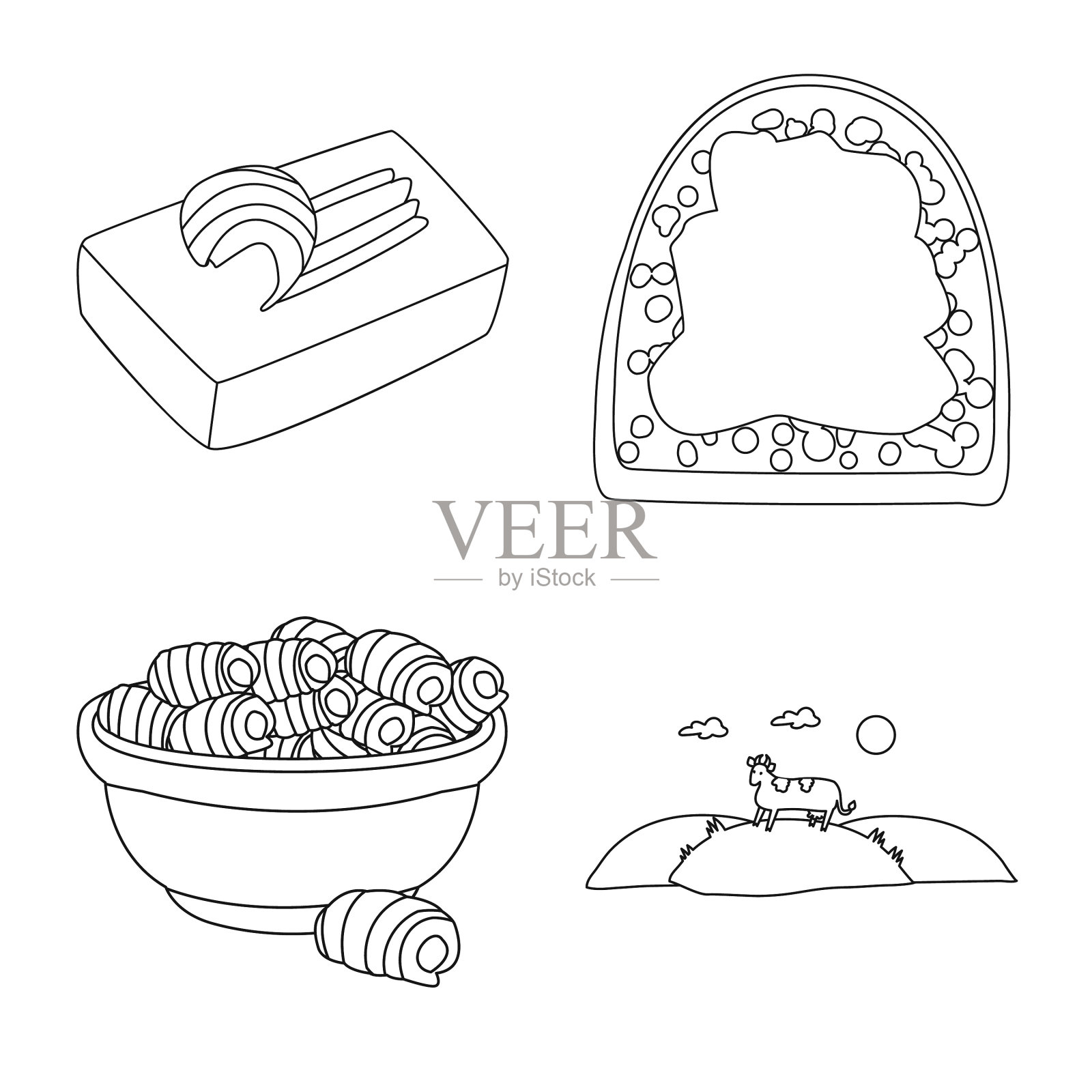 人造黄油和胆固醇插画图片素材