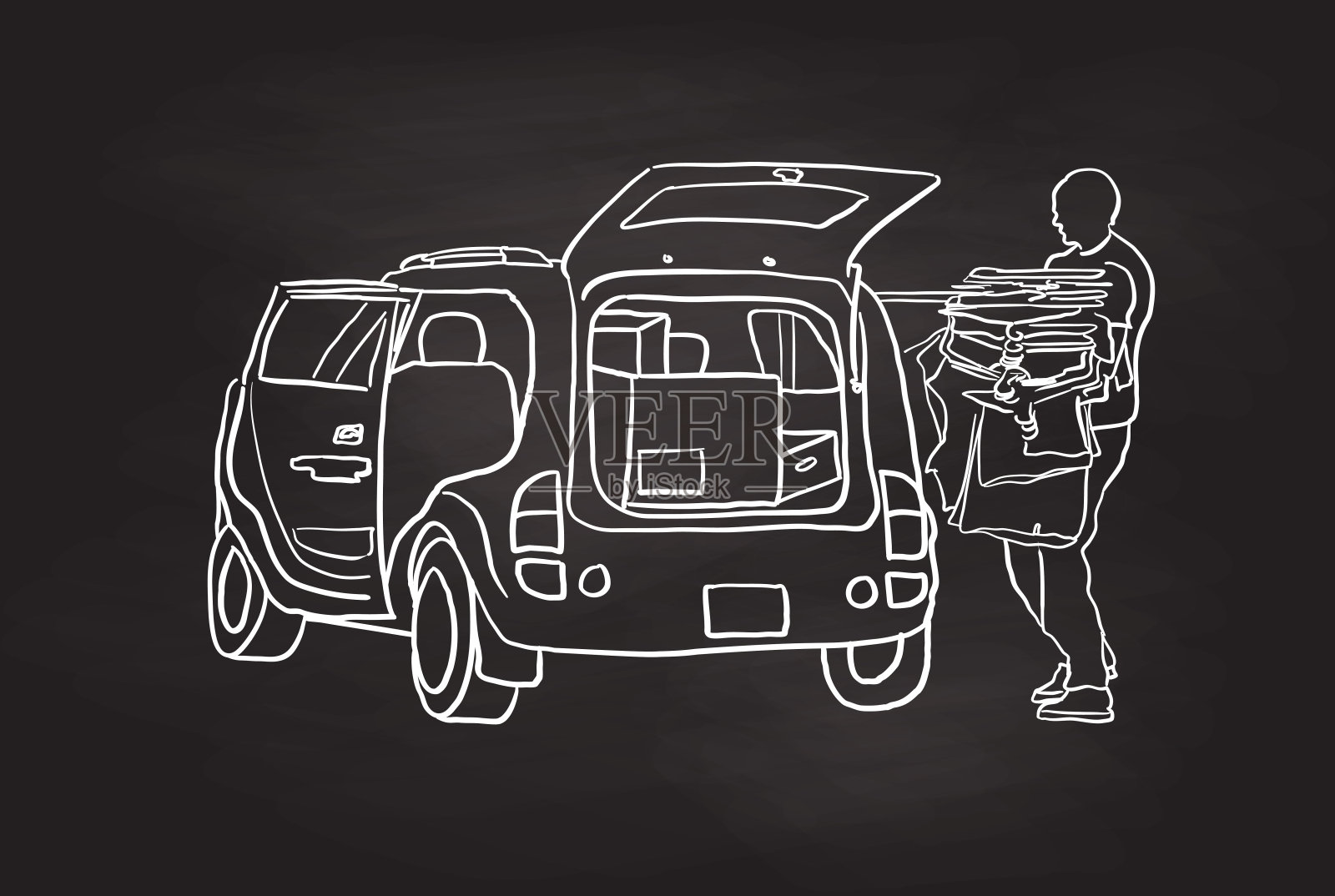 从丈夫到前任搬出去插画图片素材