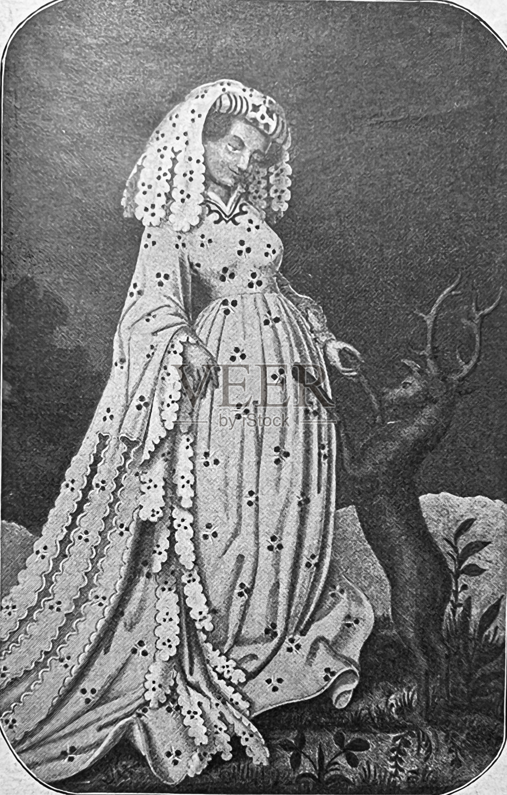 优雅的女人呈现新的时尚，1440插画图片素材