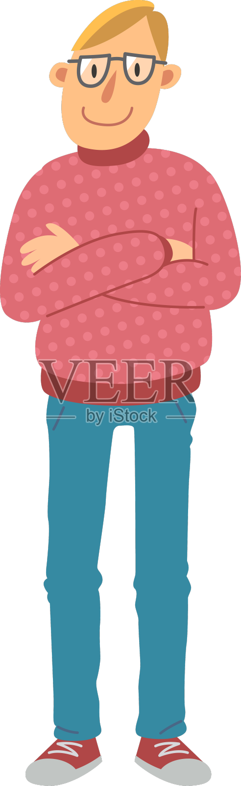 戴眼镜的卡通金发男人设计元素图片