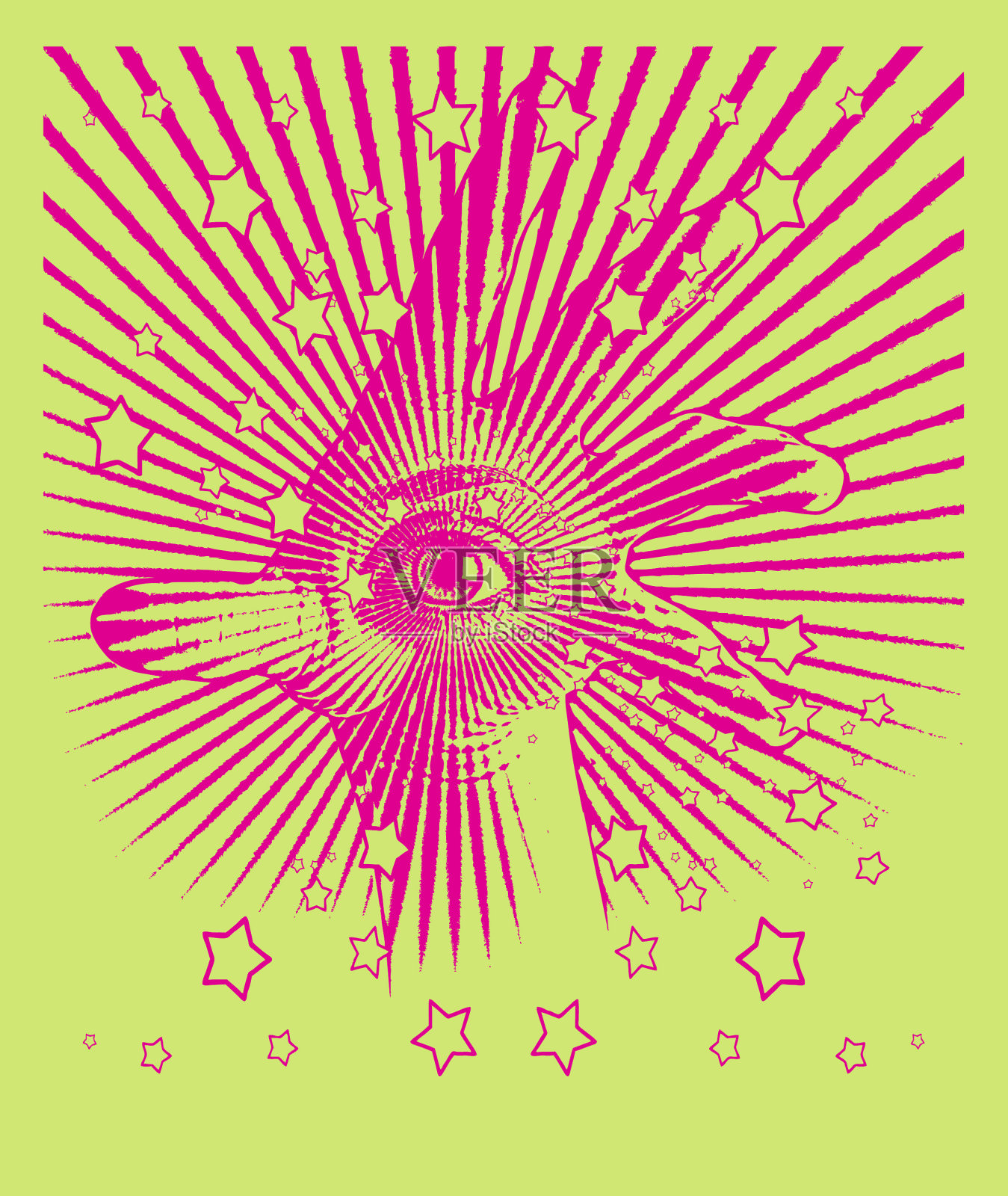 所有的眼睛都有星星和阳光插画图片素材