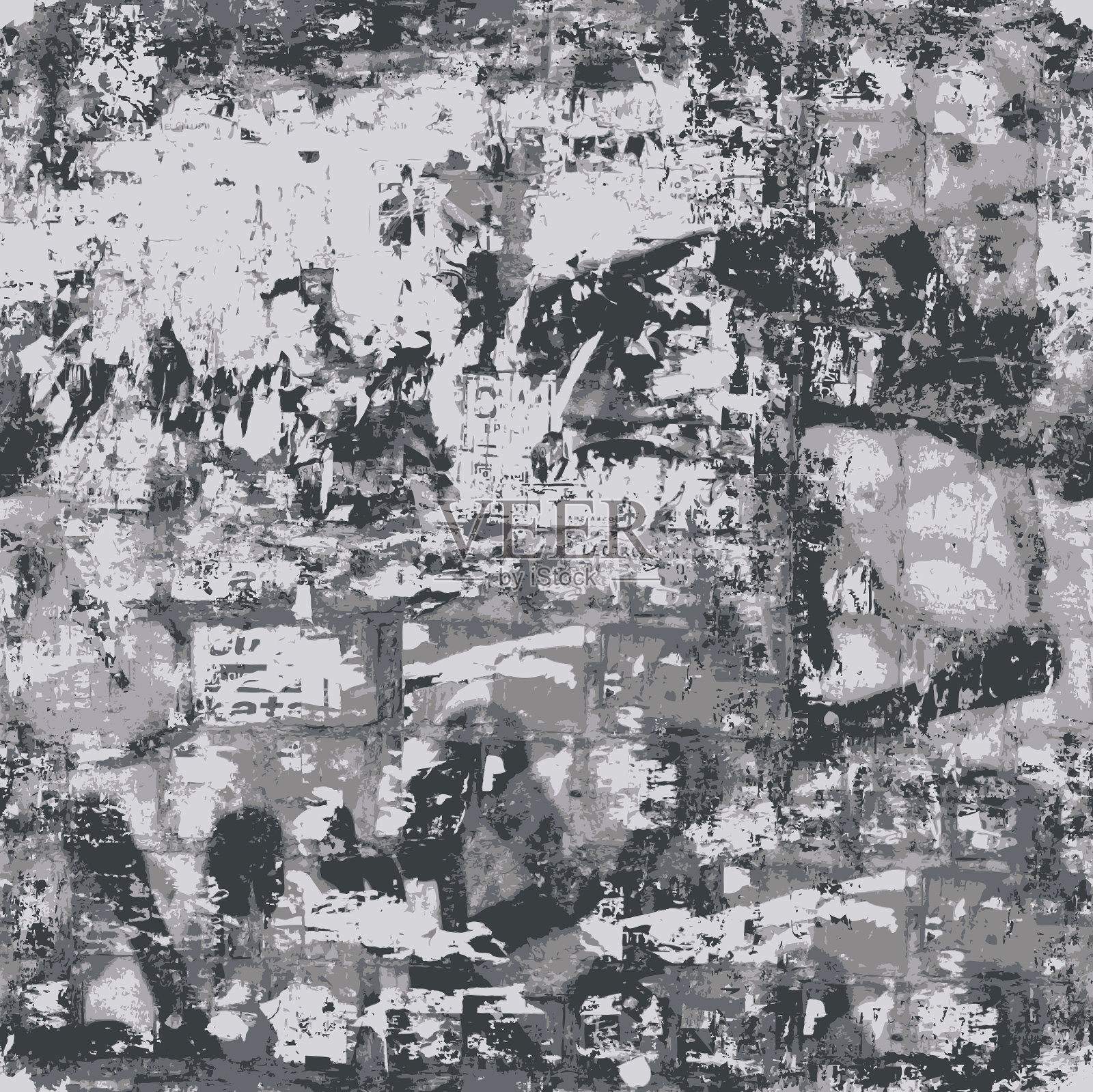 垃圾摇滚风格的抽象无缝图案插画图片素材