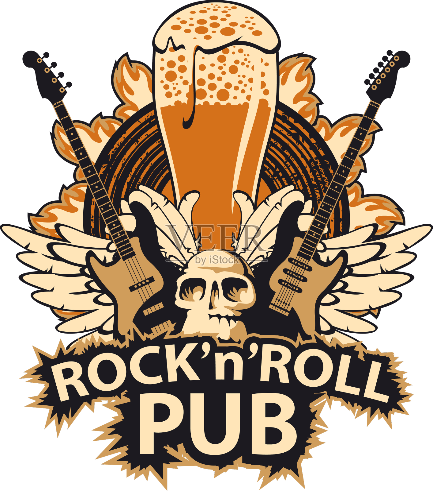 摇滚乐酒吧的横幅设计元素图片