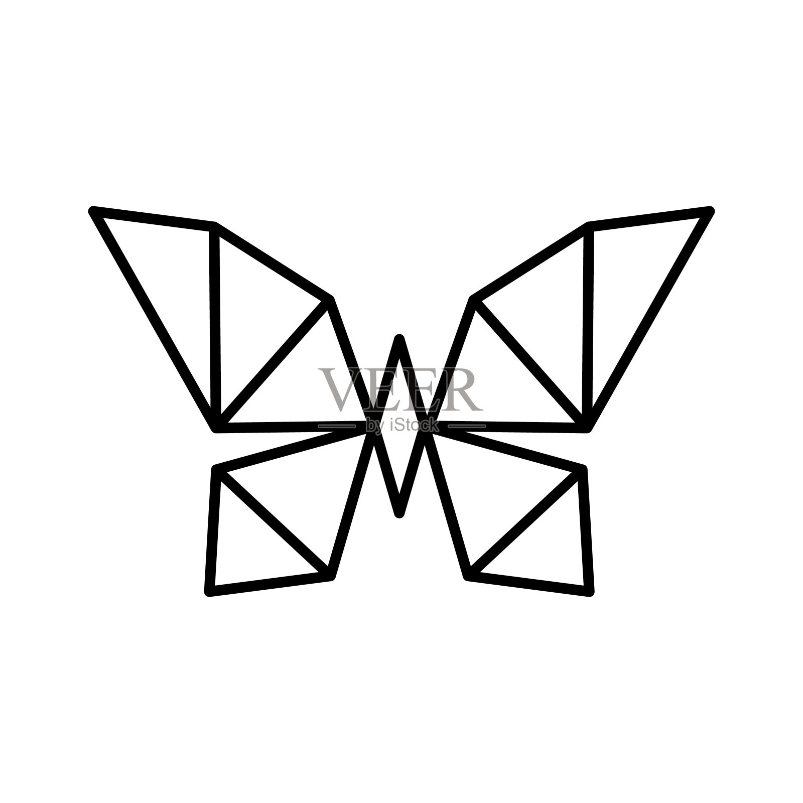 几何蝴蝶低波莉矢量符号插画图片素材