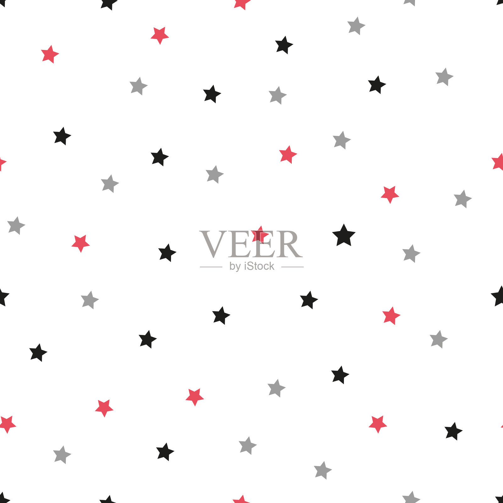 无缝背景与彩色星星插画图片素材